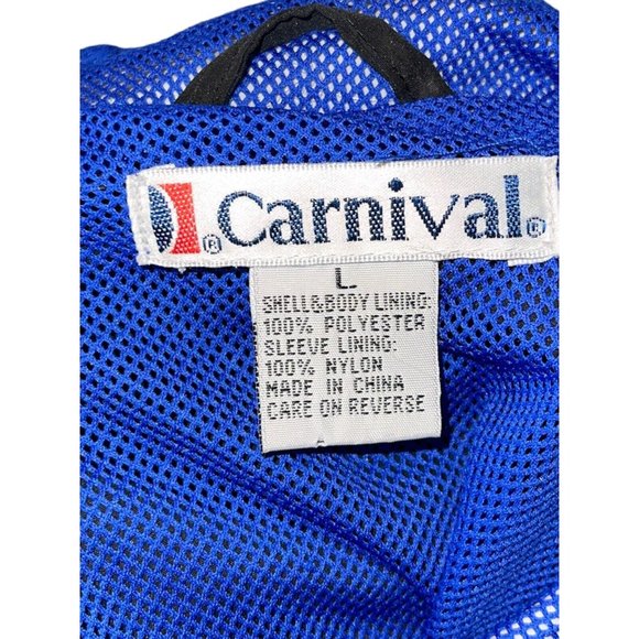 Carnival Cruise Men's Windbreaker Zip up Black Blue Grey Hooded Jacket Large L - Picture 11 of 11